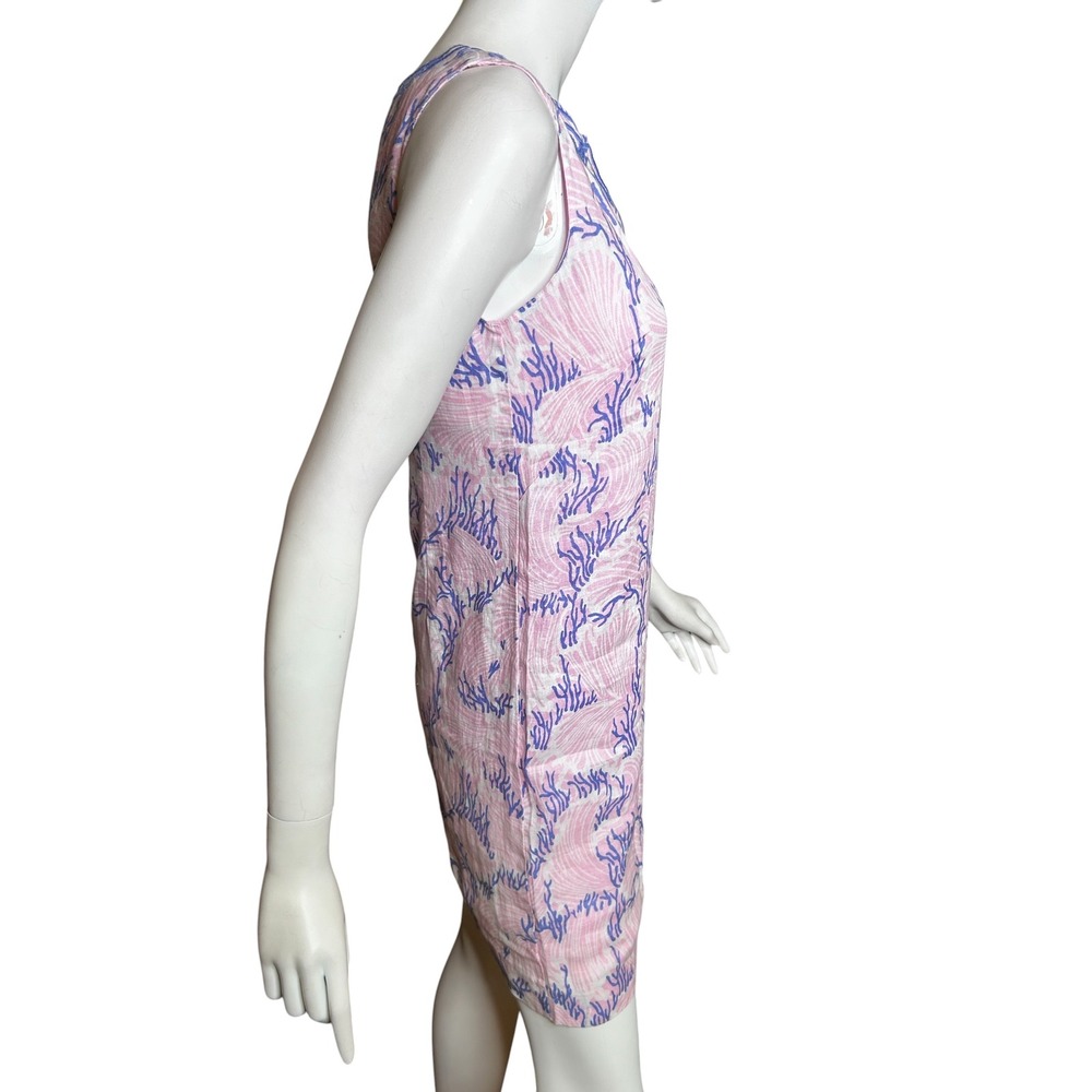 TALBOTS EMBROIDERED LINEN SHIFT DRESS WAVY CORAL Size PETITE 0P Pink NWT - Picture 5 of 13